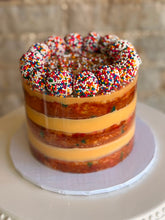 Load image into Gallery viewer, 6” Naked Cake of the Month : White with Rainbow Sprinkles!