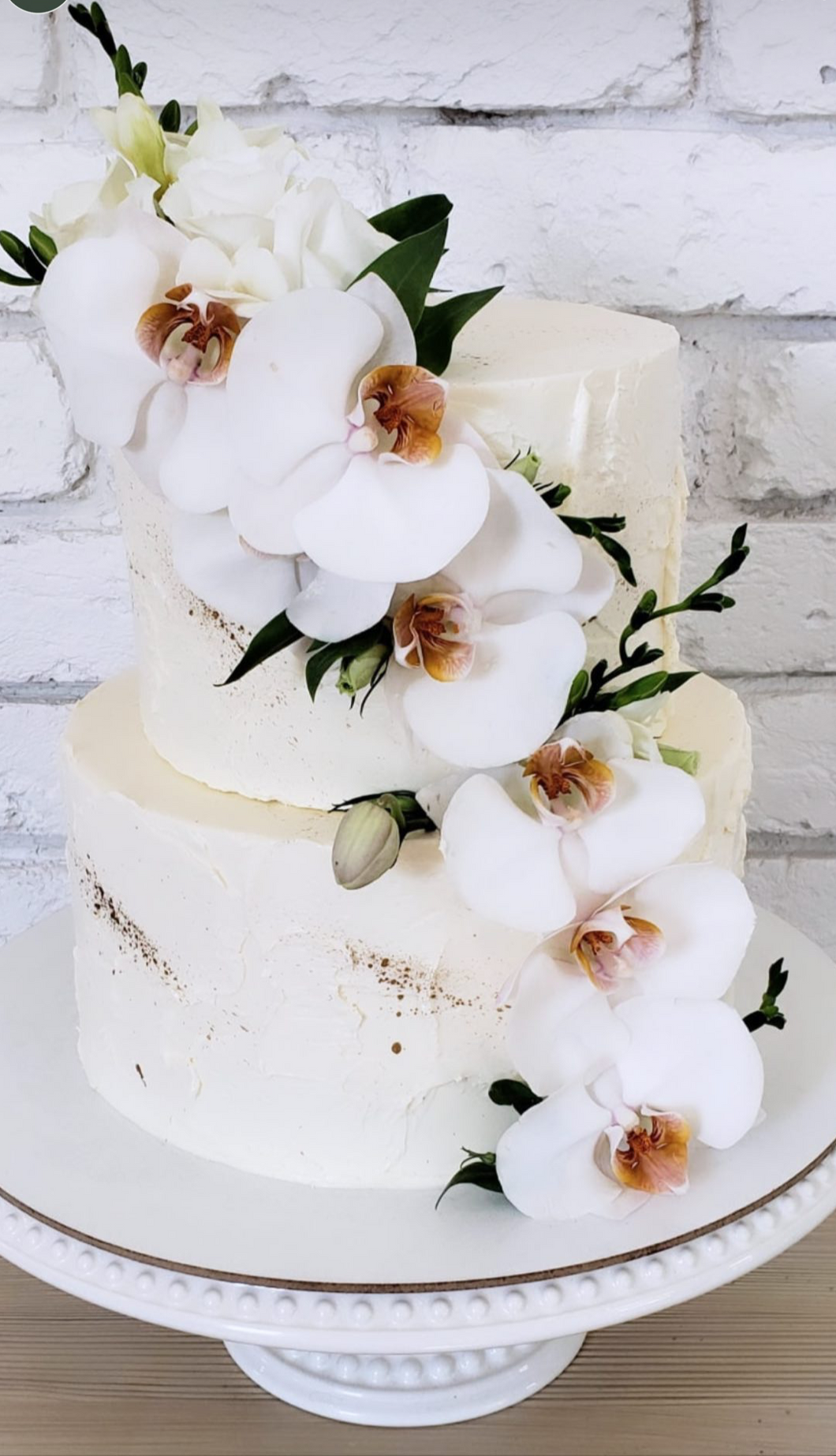 Classic Orchid Wedding Cake